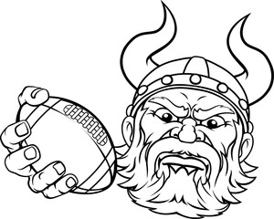 Viking American Football Sports Mascot Cartoon