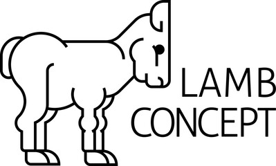 Lamb Sign Label Icon Concept