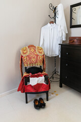 Torero costume on chair in hotel room