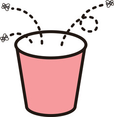 ゴミ箱 ハエ イラスト 素材