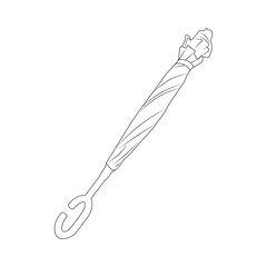 Vector hand drawn illustration doodle umbrella. Black and white outline. Coloring for children