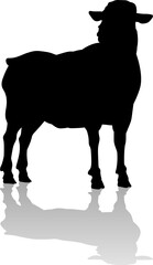 Sheep or Lamb Farm Animal in Silhouette