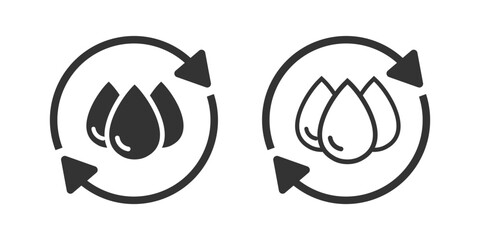 Recycle clean aqua icon. Eco water symbol. Sign plumbing vector.
