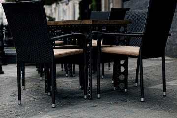 Black restaurant terrace