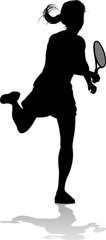 Tennis Silhouette Sport Player Woman