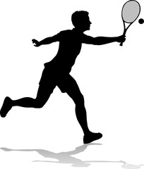 Tennis Silhouette Sport Player Man