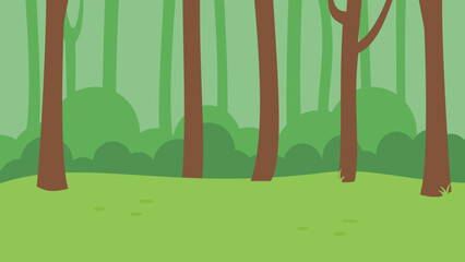 Glade and trees in the forest, illustration © Volodymyr