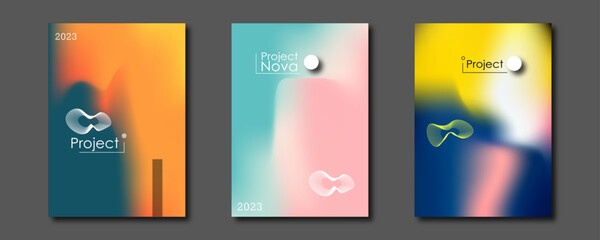 Colorful soft backgrounds set with colorful gradient patterns. colorful templates collection for brochures, posters, banners, flyers and cards. Vector illustration