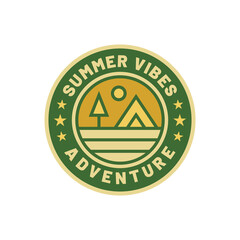 Vintage adventure mountain logo badge