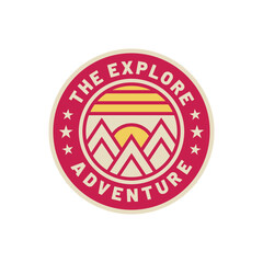 Vintage adventure mountain logo badge