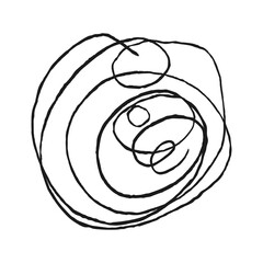 Vector Black element, abstract doodle pattern isolated on white background