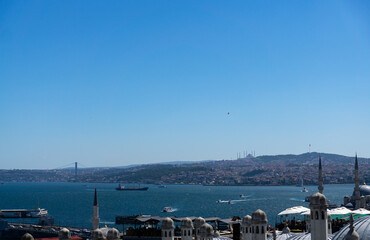 Landscape of Istanbul at the bosphorus and mosques