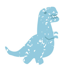Vector Textured Illustration of Dinosaur T-Rex Isolated on White Background