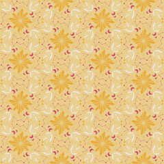 Crystal Star Moon Seamless Pattern Background Nature Plant Damask Art