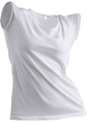 PNG. Woman t-shirt mockup 3d rendering, isolated on transparent background
