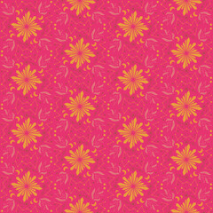 Crystal Star Moon Seamless Pattern Background Nature Plant Damask Art