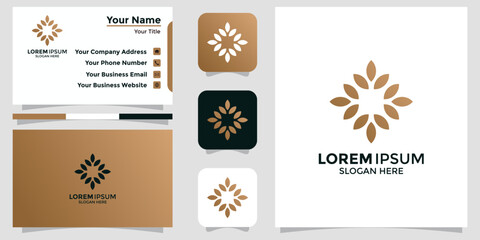 logo design flower and branding card