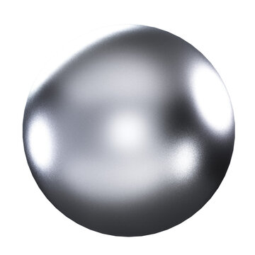 Sphere with silver color illustration in 3D design