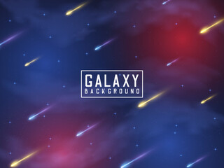 galaxy background with planet and meteor shower © Arif