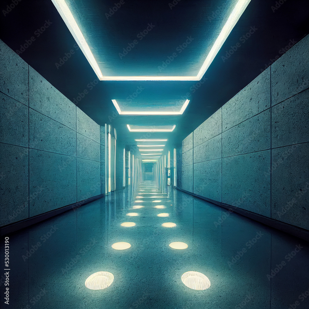 Canvas Prints gloomy endless corridor