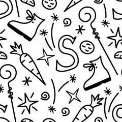 Simple vector seamless pattern. The traditional holiday is the day of St. Nicholas, Sinterklaas. For wrapping paper prints, gift, textile products.