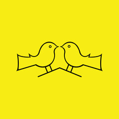 Two black bird logo design 