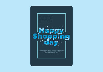 Fototapeta premium Text effect design, Happy shopping day