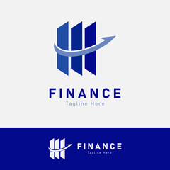 Finance diagram and arrow logo vector