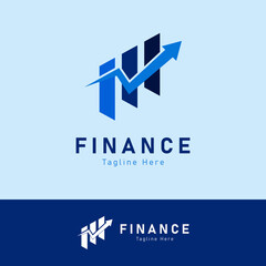 Finance diagram and arrow logo vector