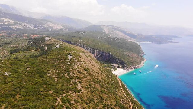 Aerial Drone View of Gjipe Beach and Canyon, Dhermi, Albania