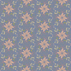 Crystal Star Moon Seamless Pattern Background Nature Plant Damask Art