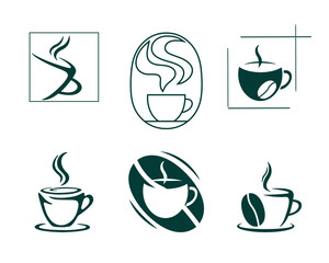 a cup of coffee. tea logo, tea cup, logo vector, coffee shop 