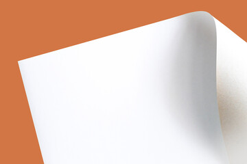 A sheet of white paper as a background for text material.