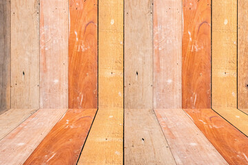 empty wooden planks wall perspective floor room interior background