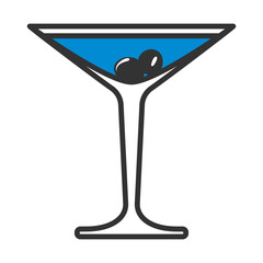 Icon Of Cocktail Glass With Olives