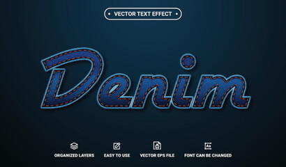 Denim Editable Vector Text Effect.