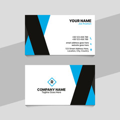 Blue and White Professional Business Card Template Design