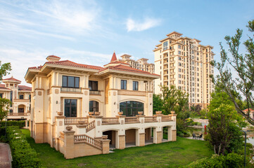 Obraz premium Chinese living quarters, residential buildings.