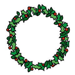 Christmas Holly Wreath Transparent Background