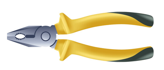 Hand tool for working and repairing, pliers vector