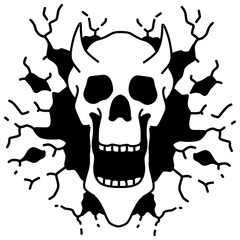 cool skull character illustration