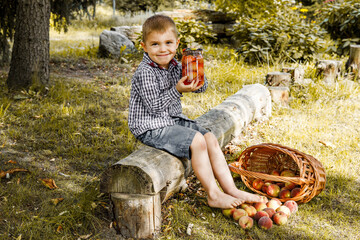 Kompot z brzoskwiń - zaprawy owocowe - zdrowe owoce dla dzieci - jesienne zbiory owoców - w sadzie