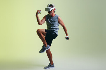 Fototapeta na wymiar Virtual reality workout