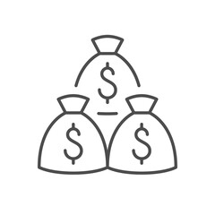 Money bags line outline icon