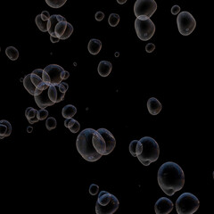 Bubble Effect Underwater Overlay on Black Background
