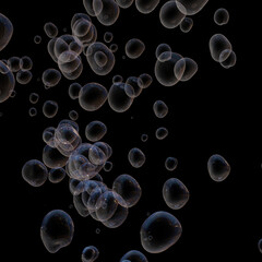 Bubble Effect Underwater Overlay on Black Background
