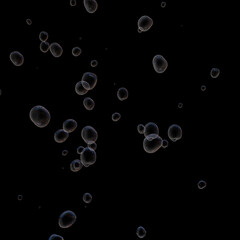 Bubble Effect Underwater Overlay on Black Background
