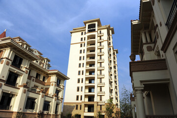 Chinese living quarters, residential buildings.