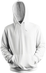 White hoodie mockup 3D rendering, png, universal sweatshirt, isolated.