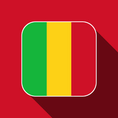 Mali flag, official colors. Vector illustration.